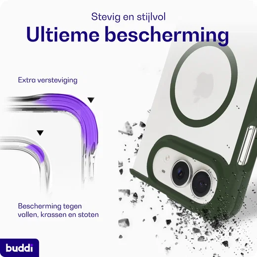 Buddi Hybrid Apple iPhone Duo Hoesje MagSafe Back Cover Groen afbeelding 3