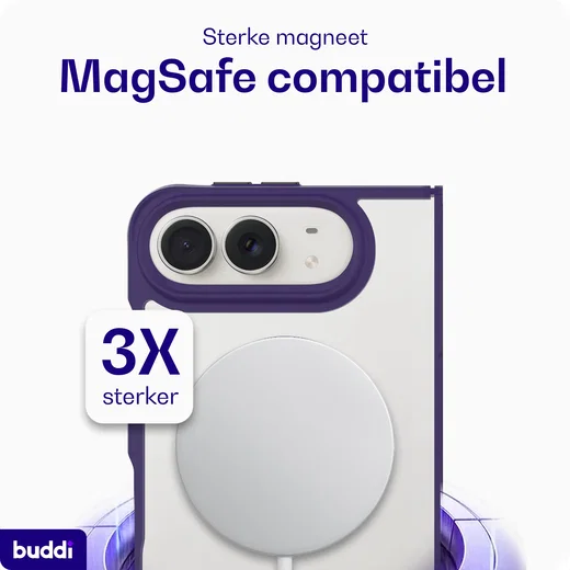 Buddi Hybrid Apple iPhone Duo Hoesje MagSafe Back Cover Paars afbeelding 4
