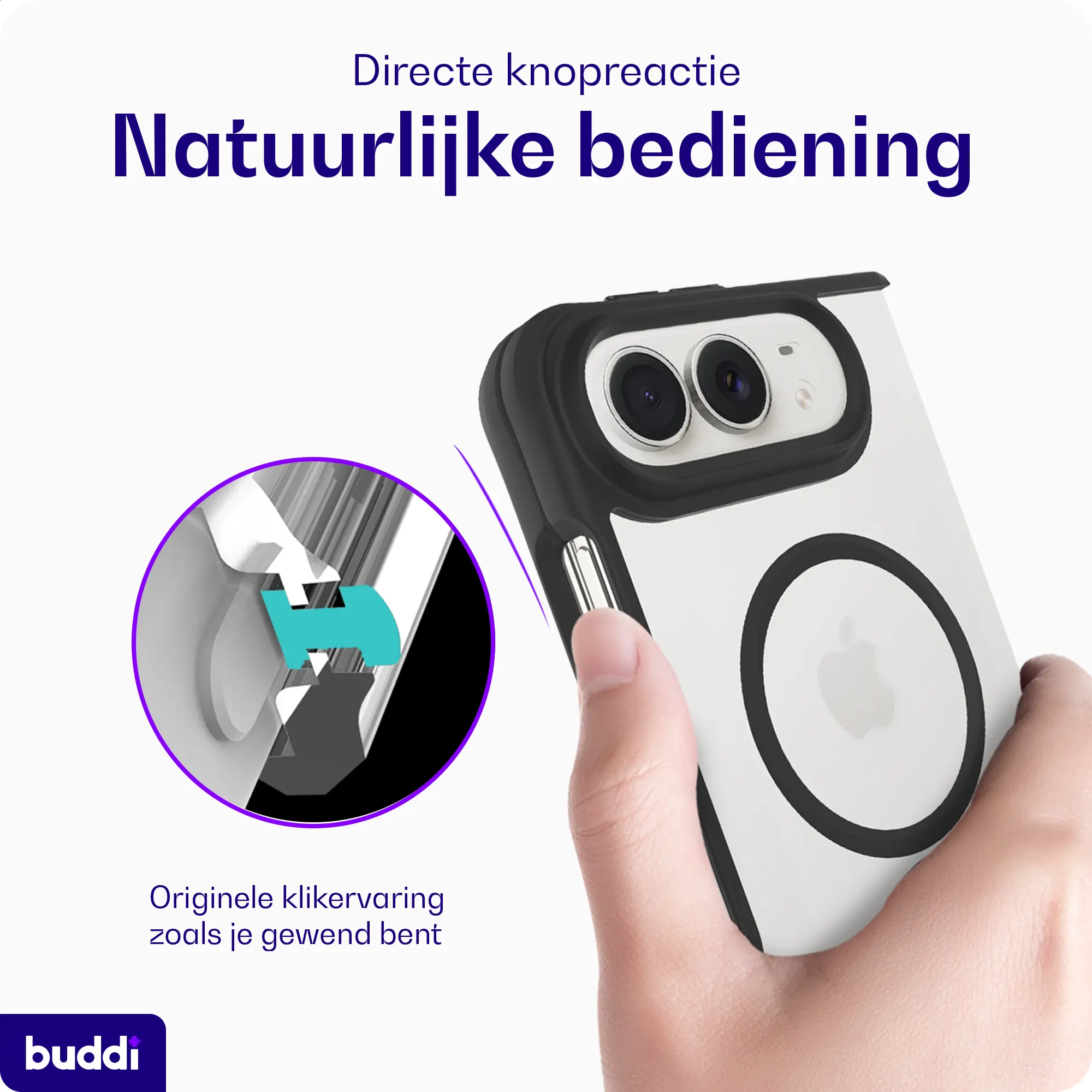Buddi Hybrid Apple iPhone Duo Hoesje MagSafe Back Cover Zwart afbeelding 5