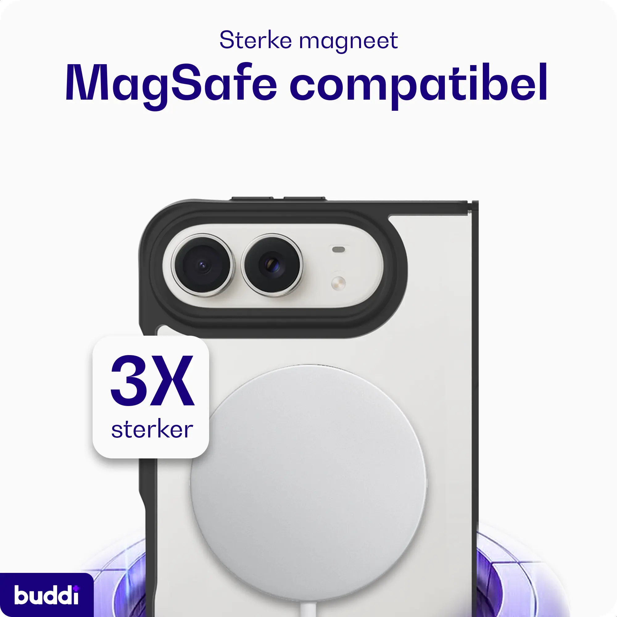 Buddi Hybrid Apple iPhone Duo Hoesje MagSafe Back Cover Zwart afbeelding 6