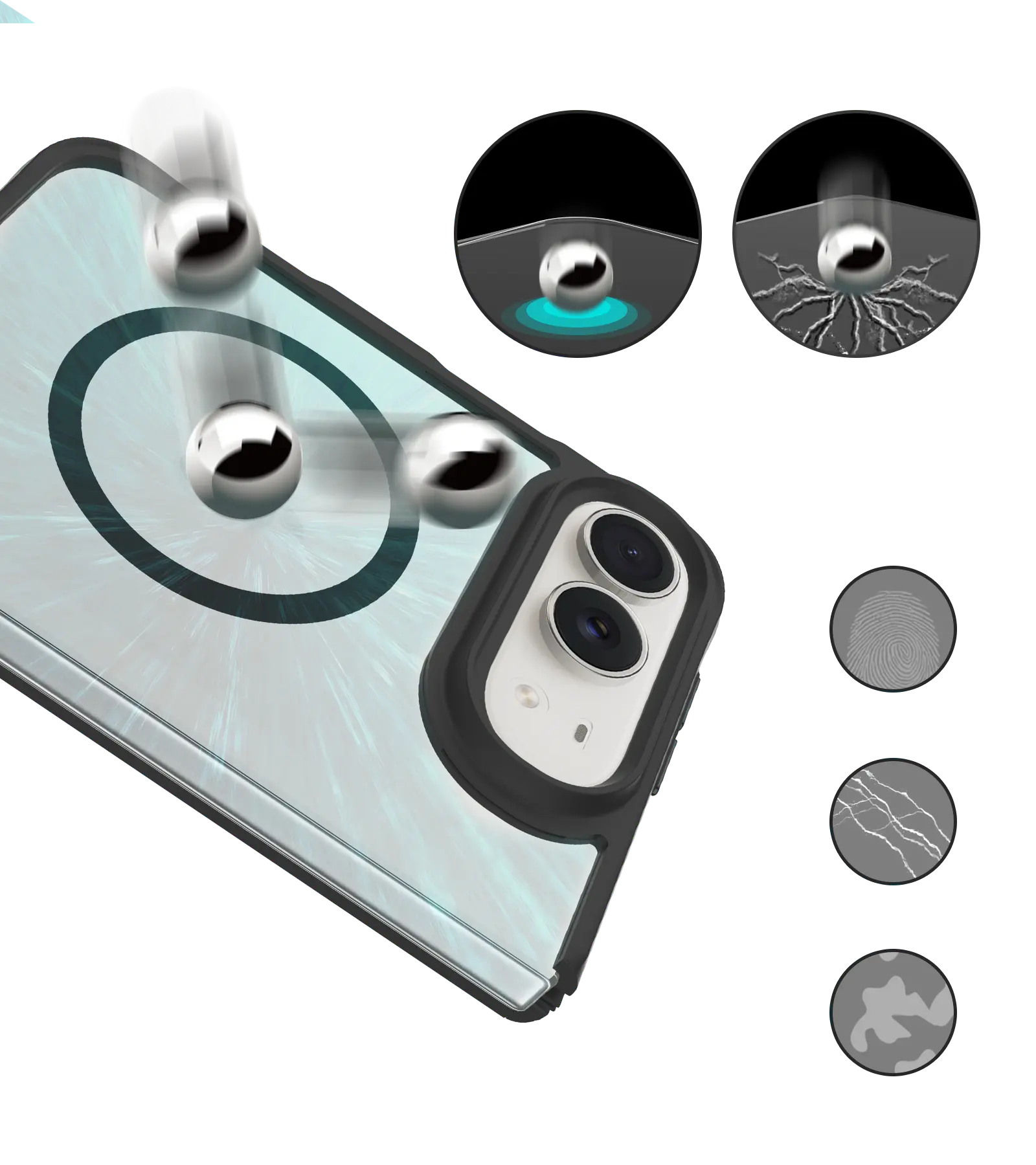 Buddi Hybrid Apple iPhone Duo Hoesje MagSafe Back Cover Zwart afbeelding 7