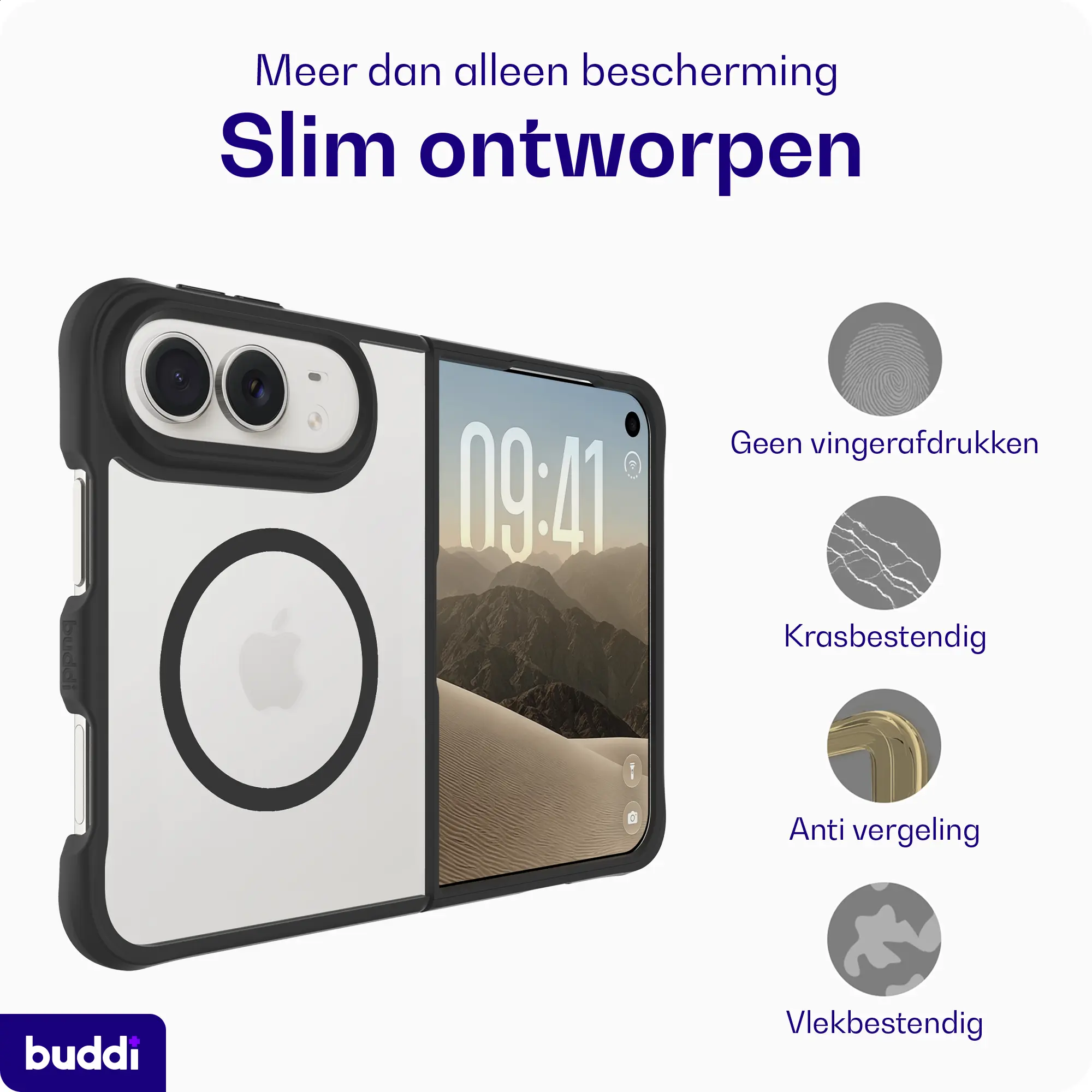 Buddi Hybrid Apple iPhone Duo Hoesje MagSafe Back Cover Zwart afbeelding 4