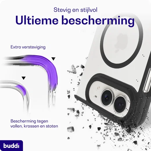 Buddi Hybrid Apple iPhone Duo Hoesje MagSafe Back Cover Zwart afbeelding 3