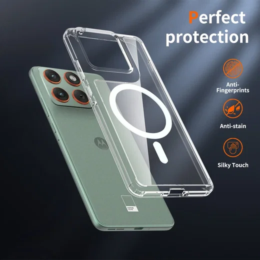 Motorola Moto Edge 70 Hoesje Hard Back Cover met MagSafe Transparant afbeelding 5