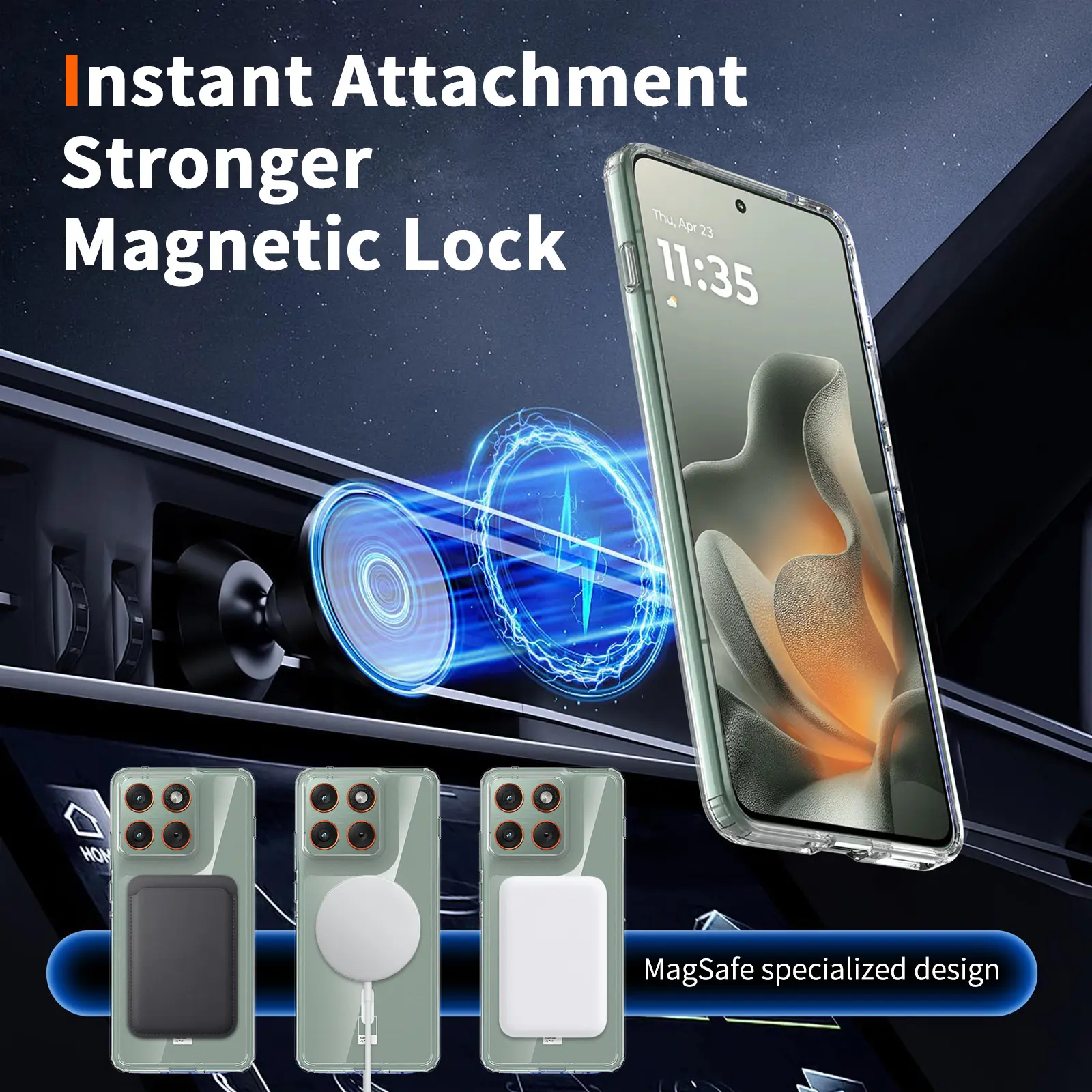 Motorola Moto Edge 70 Hoesje Hard Back Cover met MagSafe Transparant afbeelding 6