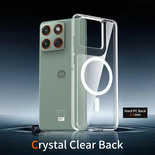 Motorola Moto Edge 70 Hoesje Hard Back Cover met MagSafe Transparant afbeelding 4