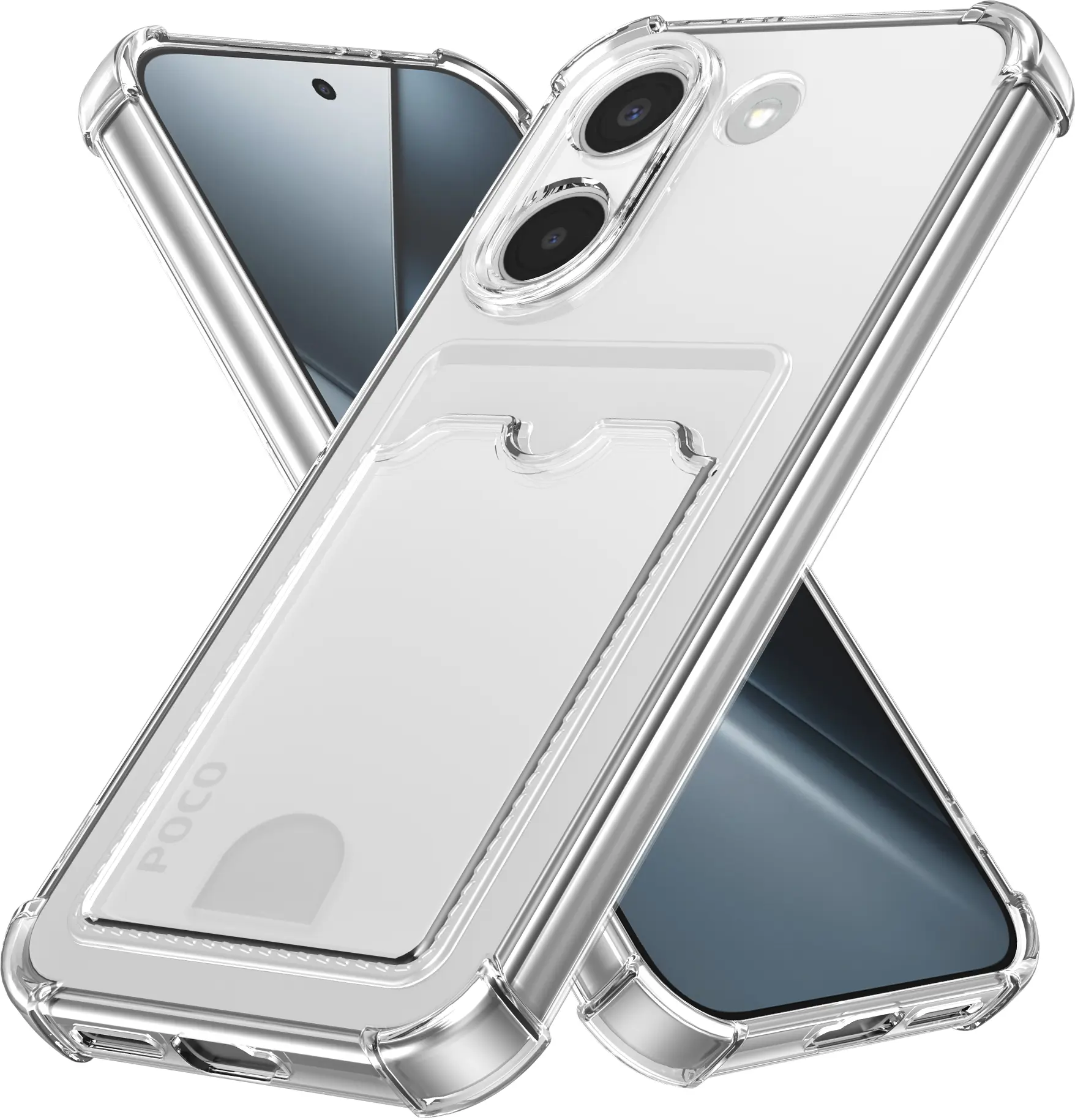 Xiaomi Poco X8 Pro Hoesje Dun TPU met Pasjeshouder Back Cover Transparant afbeelding 1