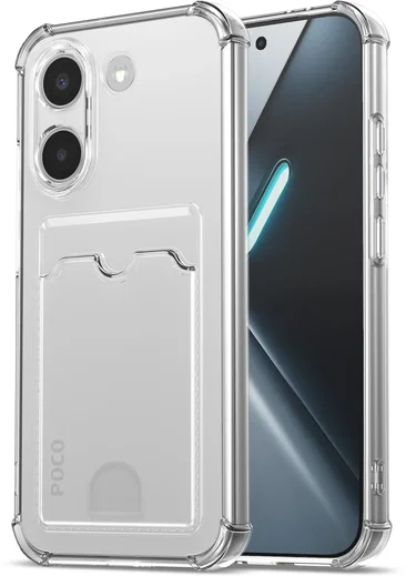 Xiaomi Poco X8 Pro Hoesje Dun TPU met Pasjeshouder Back Cover Transparant afbeelding 2