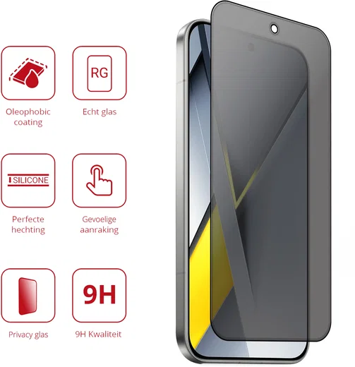 Rosso Xiaomi Poco F8 Pro 9H Tempered Glass Screen Protector Privacy afbeelding 2