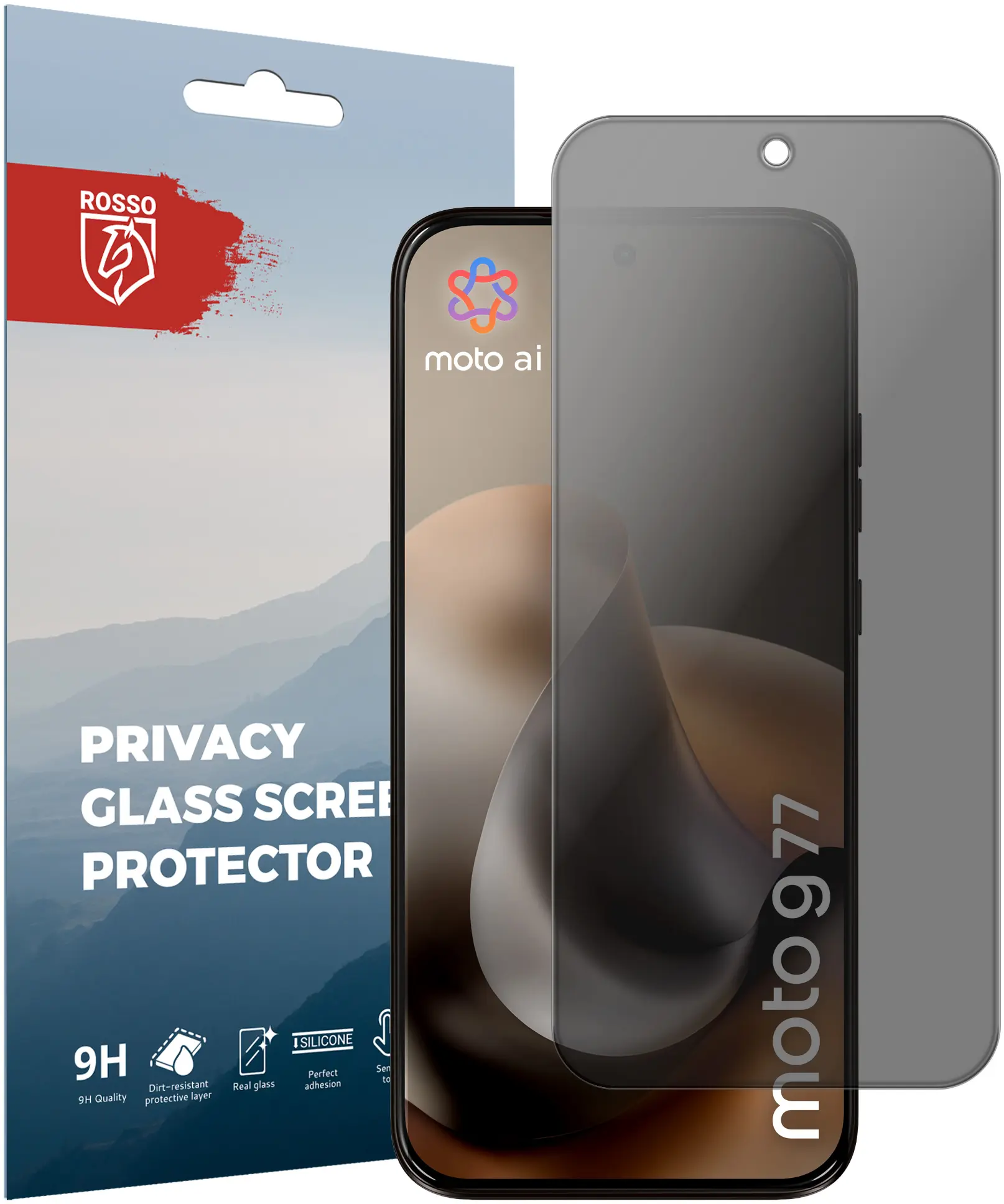 Rosso Motorola G77 9H Tempered Glass Screen Protector Privacy afbeelding 1