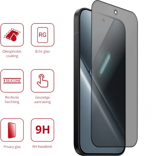Rosso Xiaomi Poco X8 Pro 9H Tempered Glass Screen Protector Privacy afbeelding 2