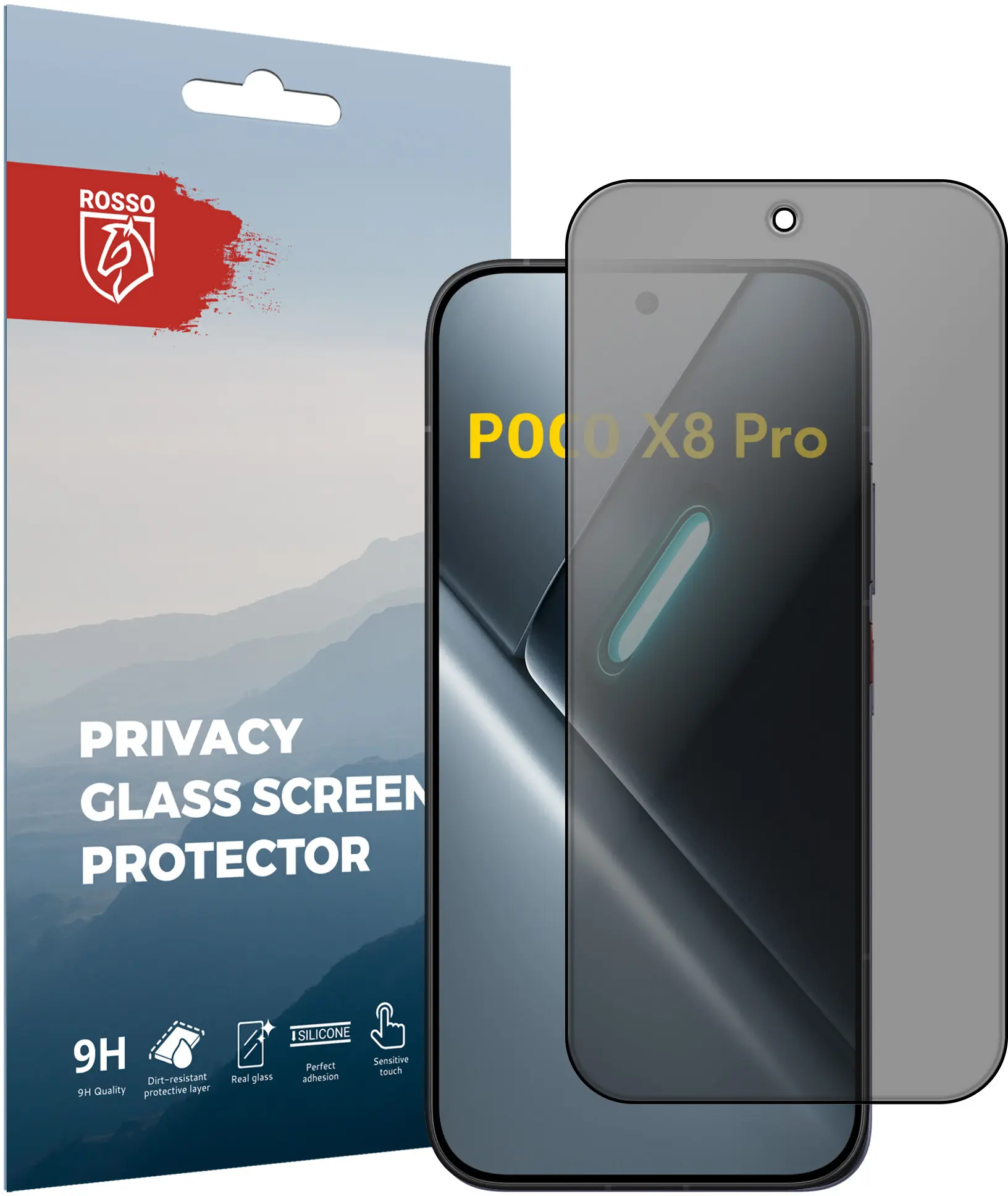 Rosso Xiaomi Poco X8 Pro 9H Tempered Glass Screen Protector Privacy afbeelding 1