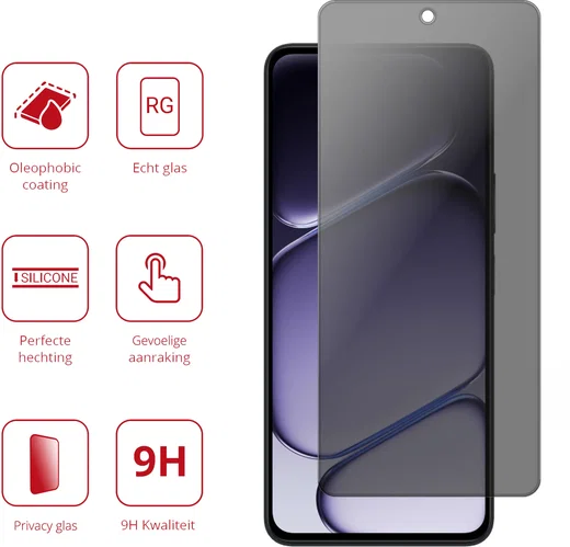 Rosso OnePlus Nord CE 6 Lite 9H Tempered Glass Screen Protector Privacy afbeelding 2
