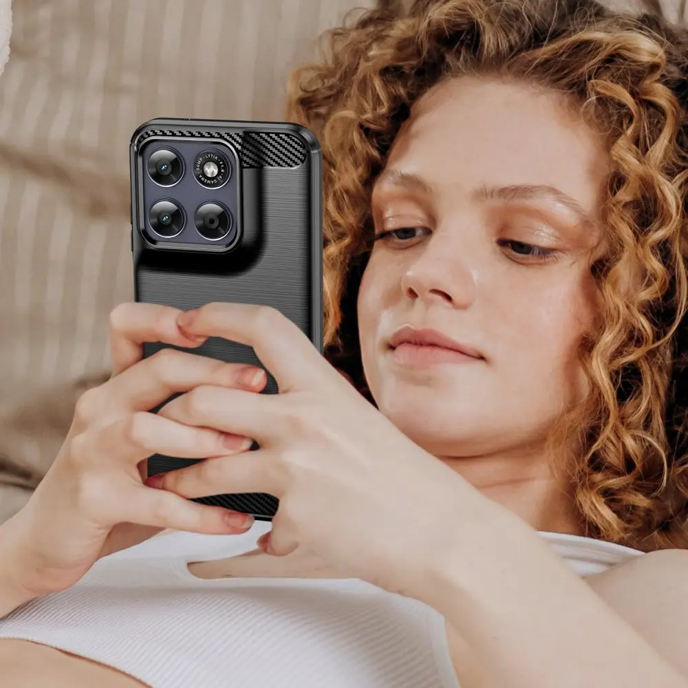 Motorola Moto G87 Hoesje Geborsteld TPU Flexibele Back Cover Zwart afbeelding 9