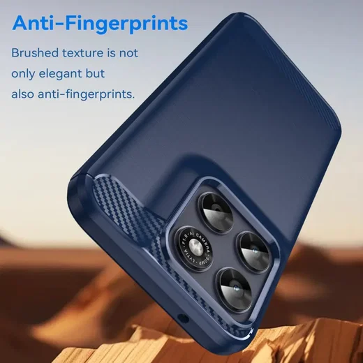 Motorola Moto G87 Hoesje Geborsteld TPU Flexibele Back Cover Blauw afbeelding 2