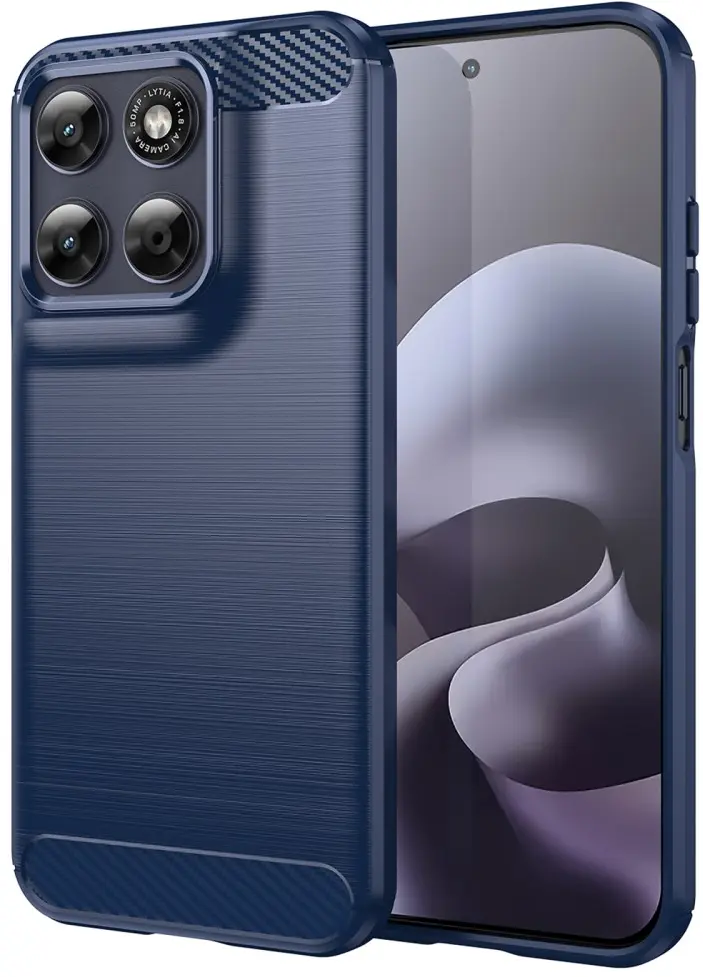Motorola Moto G87 Hoesje Geborsteld TPU Flexibele Back Cover Blauw afbeelding 1