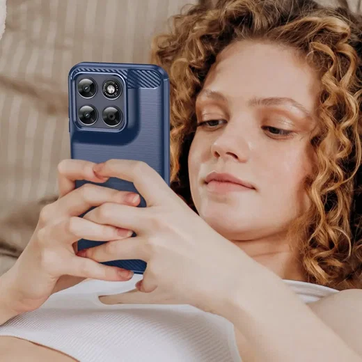 Motorola Moto G87 Hoesje Geborsteld TPU Flexibele Back Cover Blauw afbeelding 11