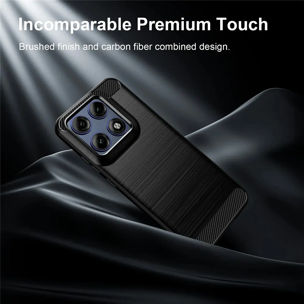 Motorola Edge 70 Pro Hoesje Geborsteld TPU Flexibele Back Cover Zwart afbeelding 9