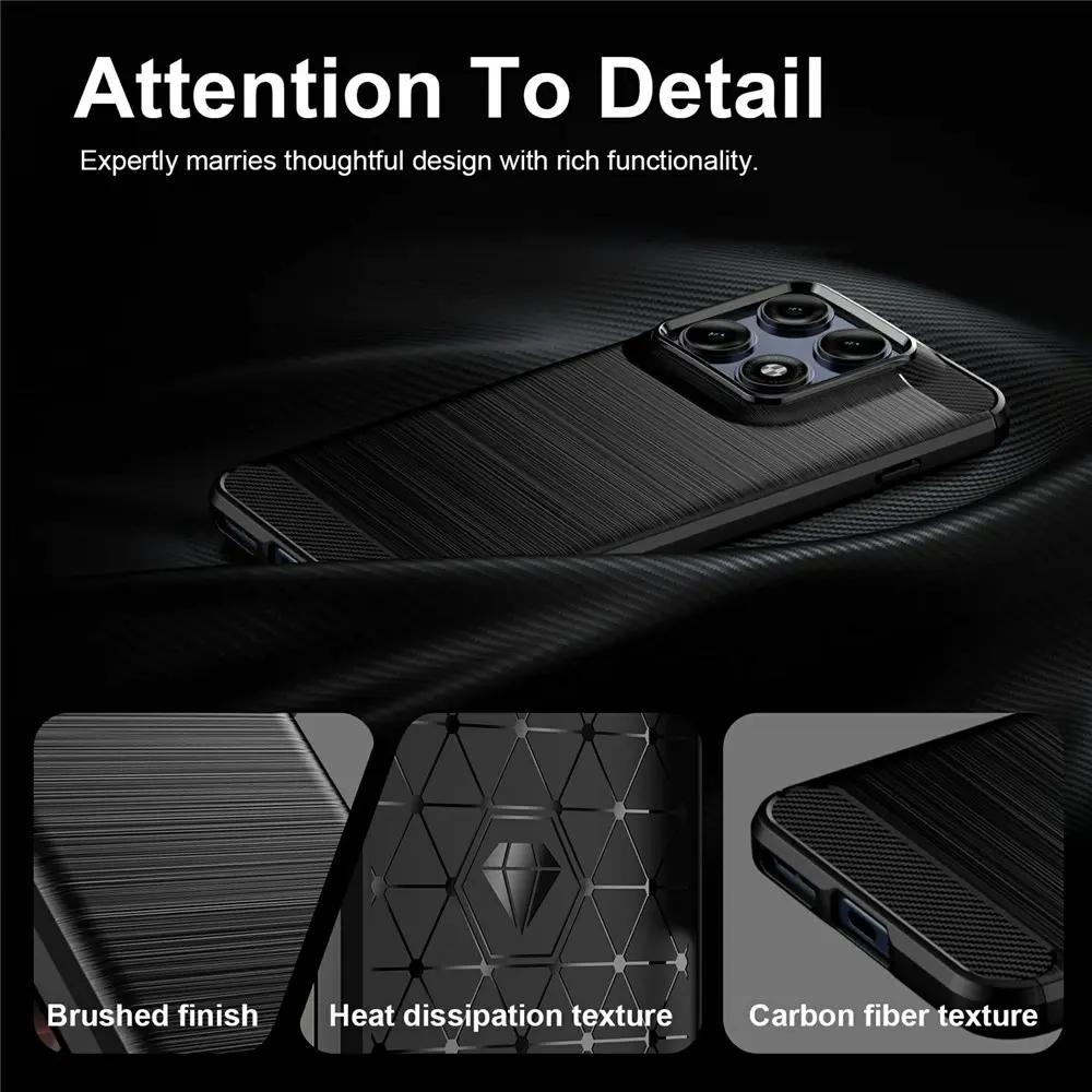 Motorola Edge 70 Pro Hoesje Geborsteld TPU Flexibele Back Cover Zwart afbeelding 7