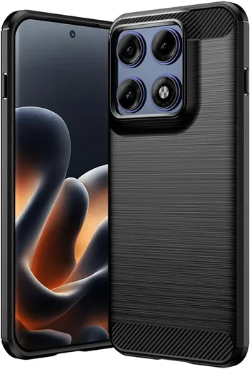 Motorola Edge 70 Pro Hoesje Geborsteld TPU Flexibele Back Cover Zwart afbeelding 1