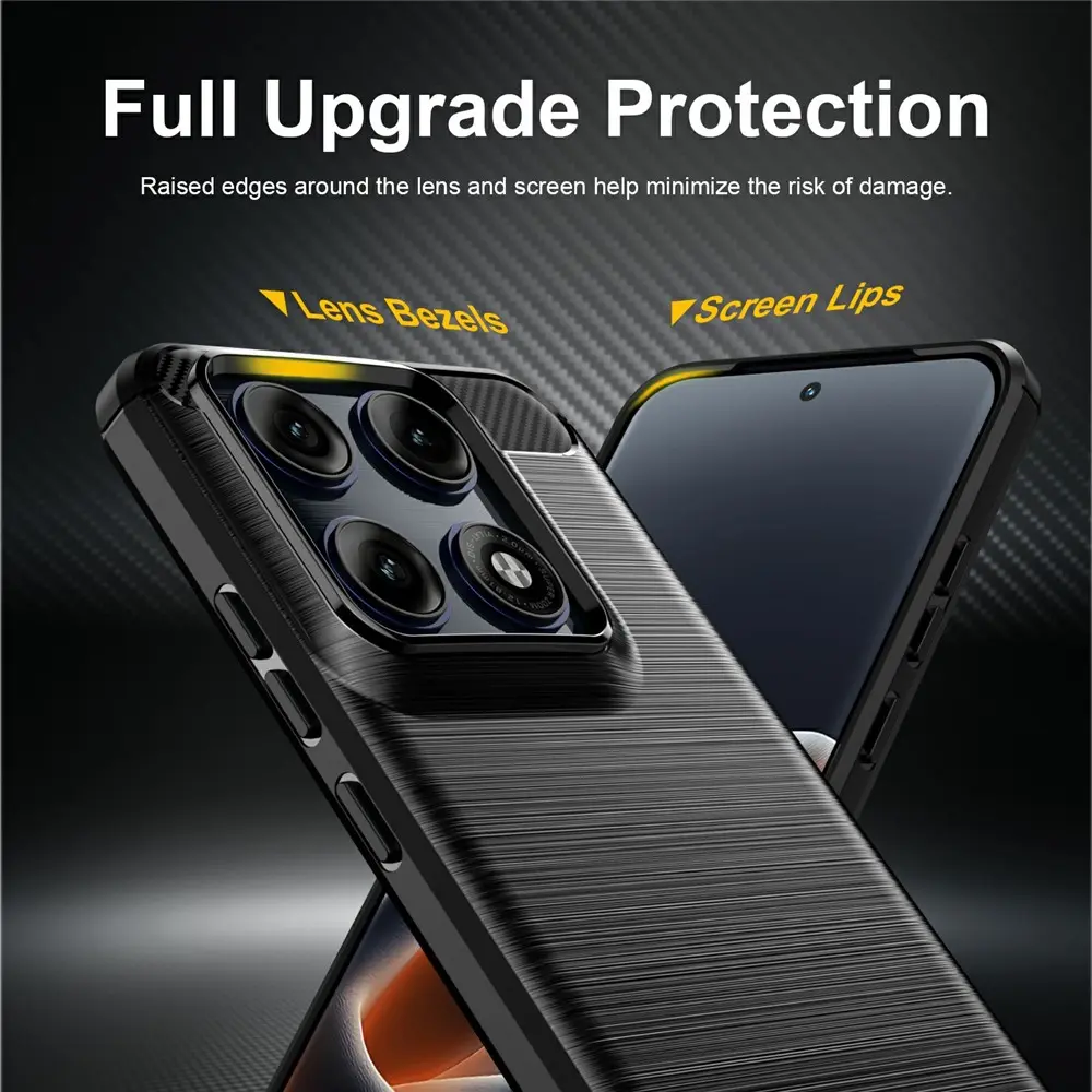 Motorola Edge 70 Pro Hoesje Geborsteld TPU Flexibele Back Cover Zwart afbeelding 4