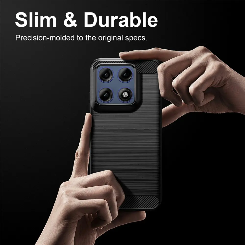 Motorola Edge 70 Pro Hoesje Geborsteld TPU Flexibele Back Cover Zwart afbeelding 8