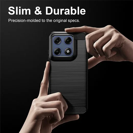 Motorola Edge 70 Pro Hoesje Geborsteld TPU Flexibele Back Cover Zwart afbeelding 8