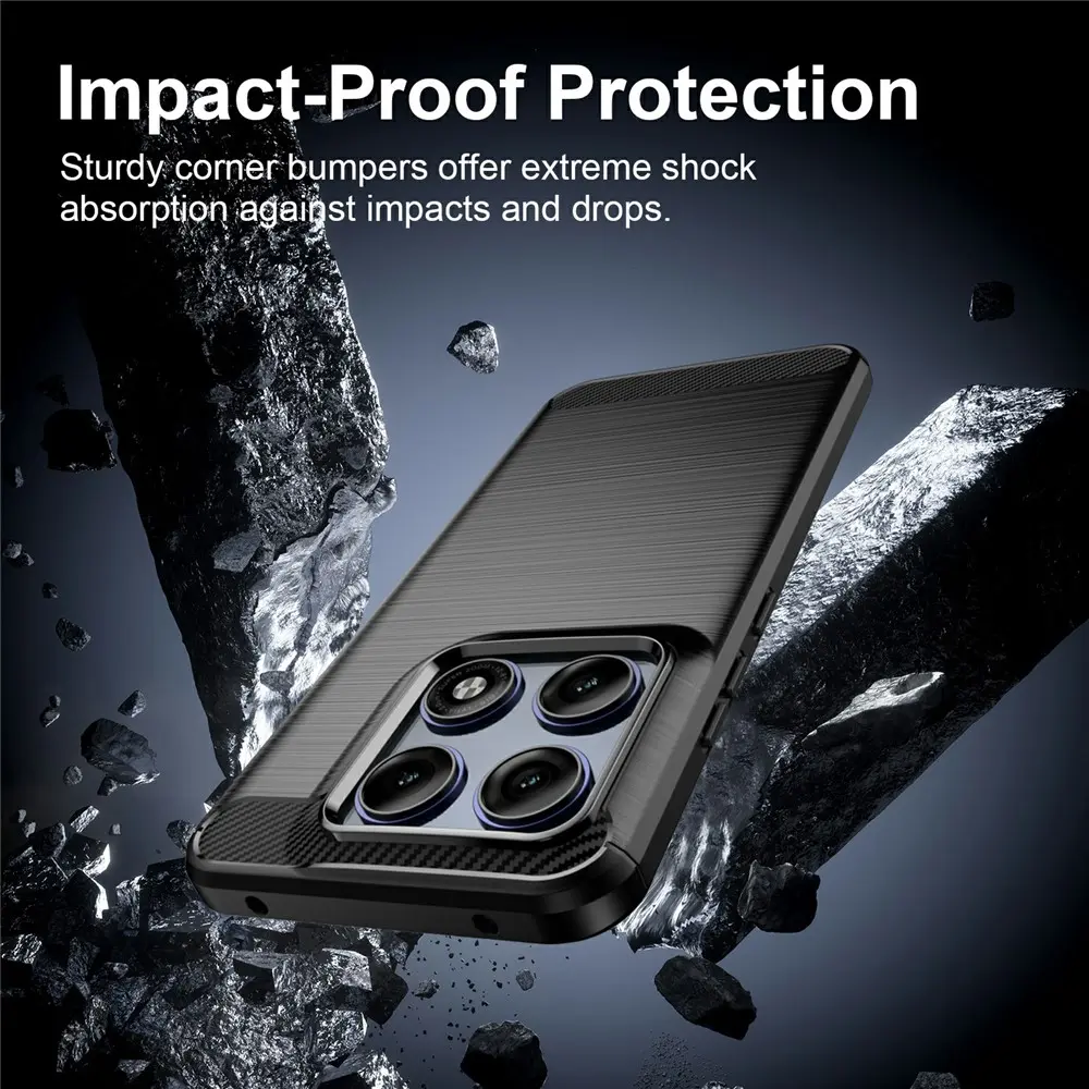 Motorola Edge 70 Pro Hoesje Geborsteld TPU Flexibele Back Cover Zwart afbeelding 5