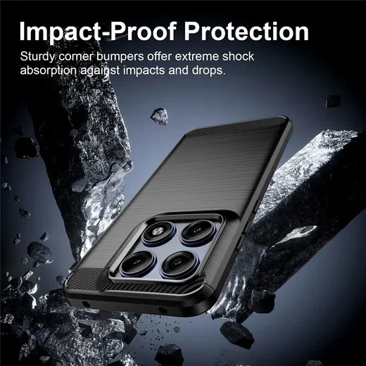 Motorola Edge 70 Pro Hoesje Geborsteld TPU Flexibele Back Cover Zwart afbeelding 5
