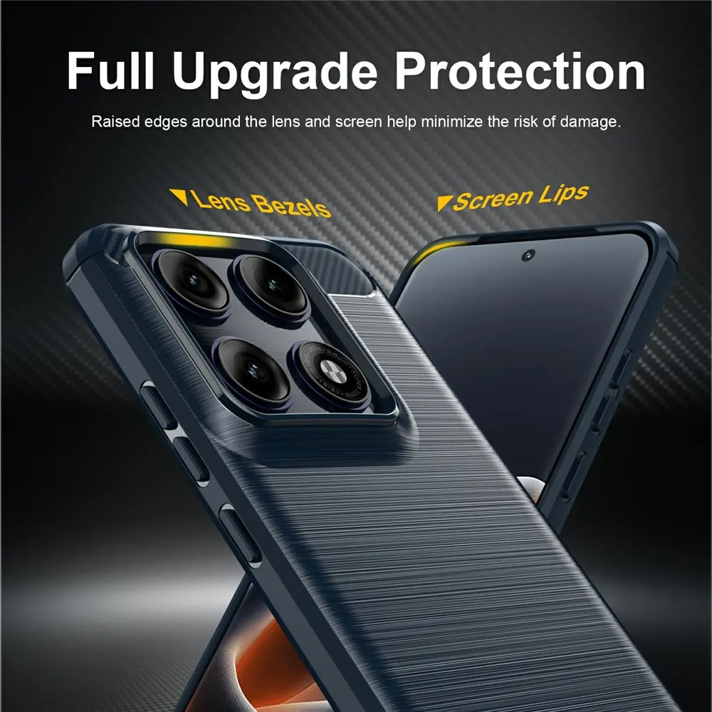Motorola Edge 70 Pro Hoesje Geborsteld TPU Flexibele Back Cover Blauw afbeelding 4