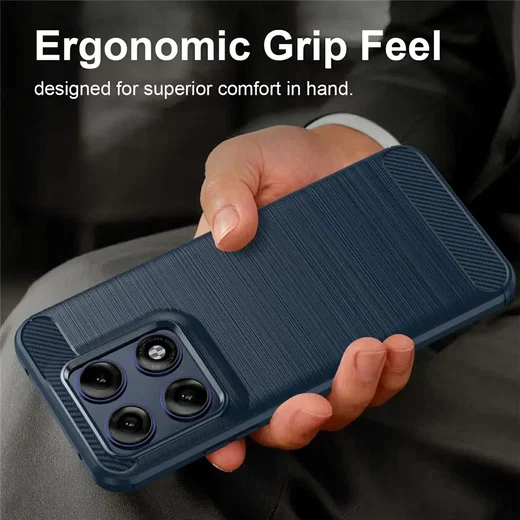 Motorola Edge 70 Pro Hoesje Geborsteld TPU Flexibele Back Cover Blauw afbeelding 2