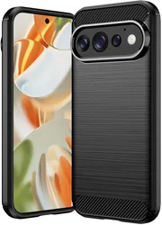 Google Pixel 11 Hoesje Geborsteld TPU Flexibele Back Cover Zwart afbeelding