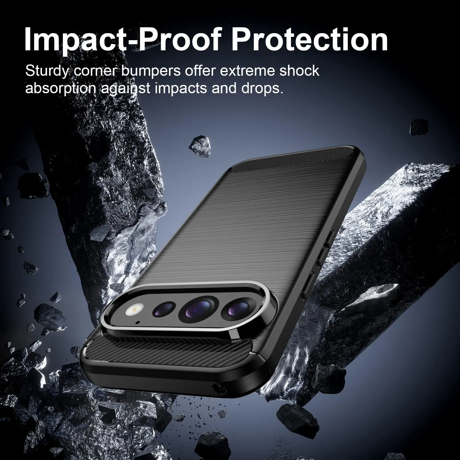 Google Pixel 11 Hoesje Geborsteld TPU Flexibele Back Cover Zwart afbeelding 5