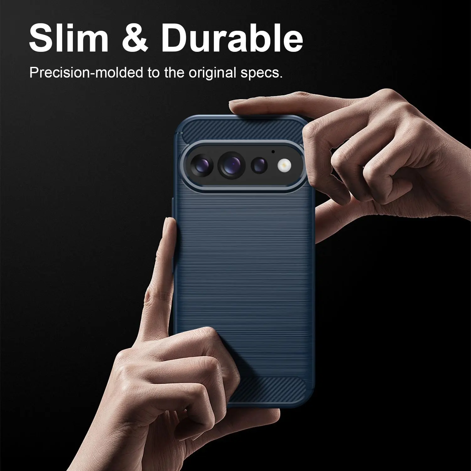 Google Pixel 11 Pro Hoesje Geborsteld TPU Flexibele Back Cover Blauw afbeelding 8