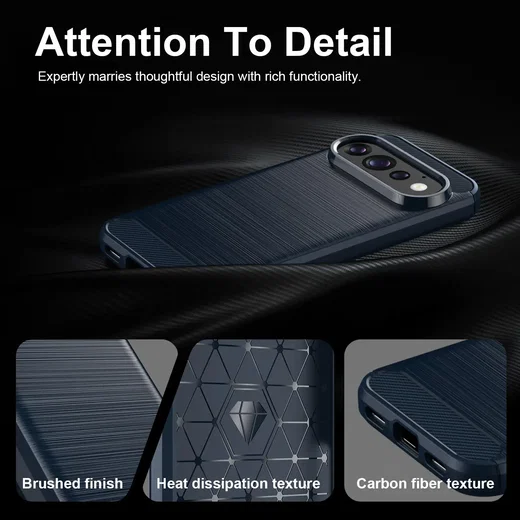 Google Pixel 11 Pro Hoesje Geborsteld TPU Flexibele Back Cover Blauw afbeelding 7