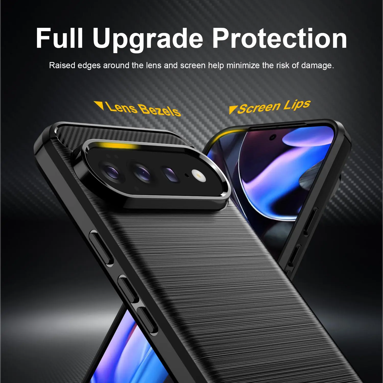 Google Pixel 11 Pro XL Hoesje Geborsteld TPU Flexibele Back Cover Zwart afbeelding 4