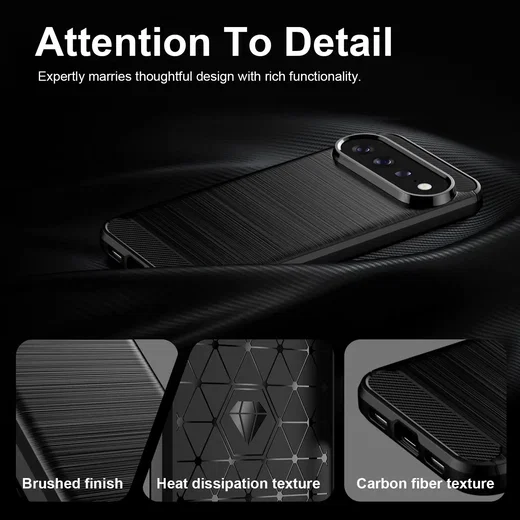 Google Pixel 11 Pro XL Hoesje Geborsteld TPU Flexibele Back Cover Zwart afbeelding 7