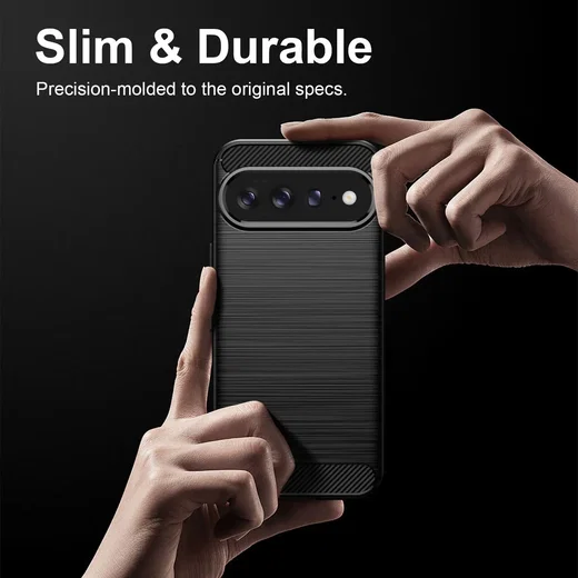 Google Pixel 11 Pro XL Hoesje Geborsteld TPU Flexibele Back Cover Zwart afbeelding 8