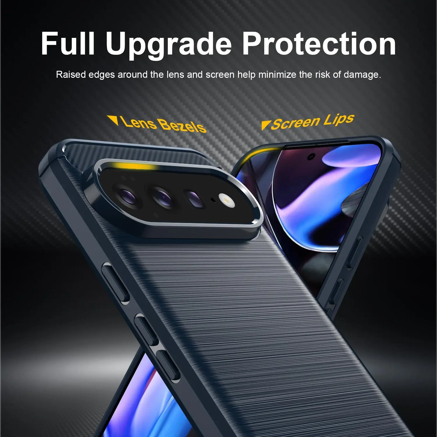 Google Pixel 11 Pro XL Hoesje Geborsteld TPU Flexibele Back Cover Blauw afbeelding 4
