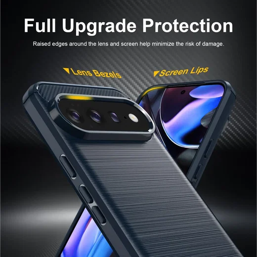 Google Pixel 11 Pro XL Hoesje Geborsteld TPU Flexibele Back Cover Blauw afbeelding 4