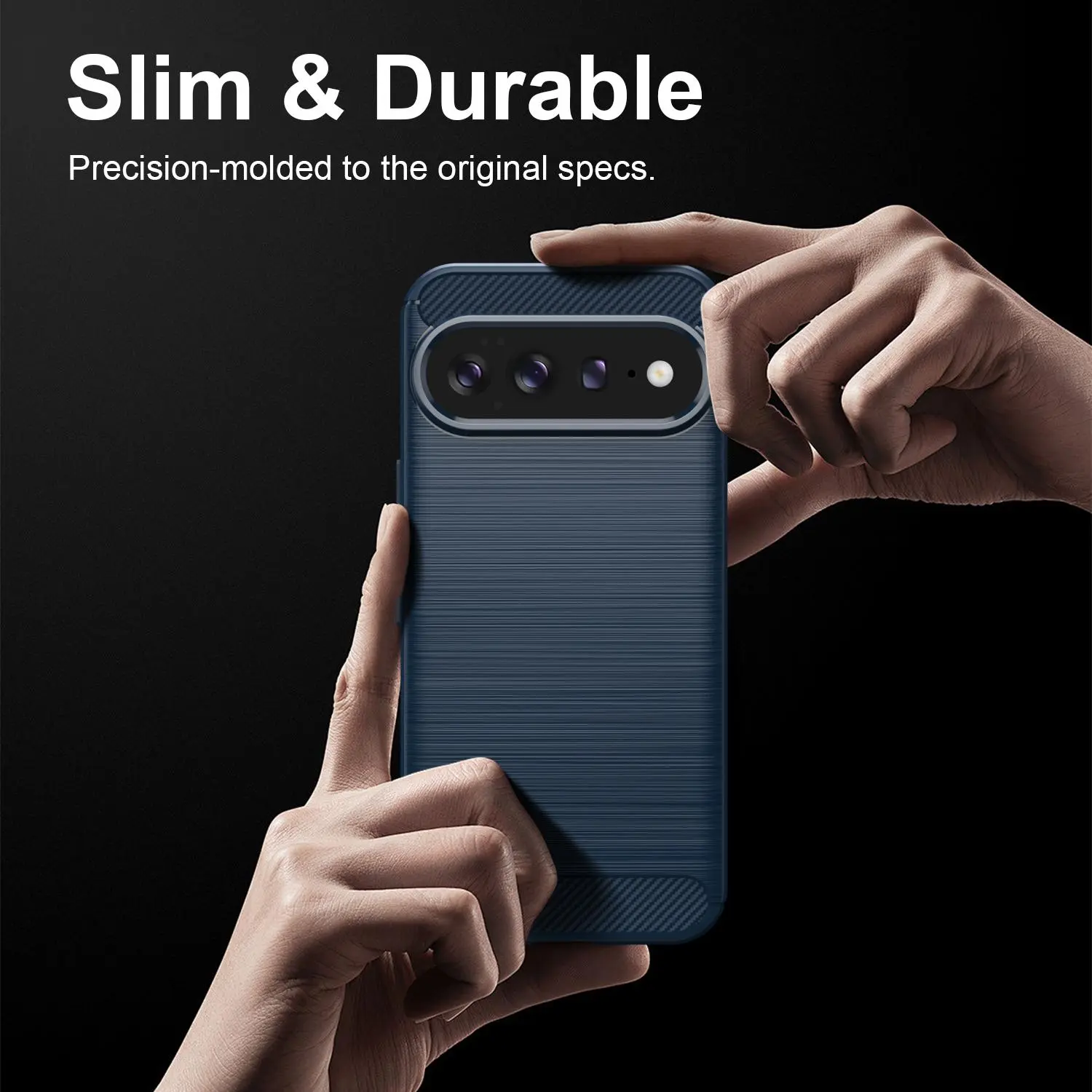 Google Pixel 11 Pro XL Hoesje Geborsteld TPU Flexibele Back Cover Blauw afbeelding 8