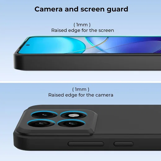 Motorola Edge 70 Pro Hoesje Dun TPU Back Cover Matte Zwart afbeelding 2