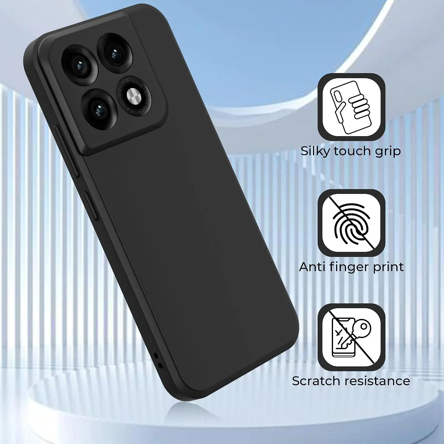 Motorola Edge 70 Pro Hoesje Dun TPU Back Cover Matte Zwart afbeelding 4