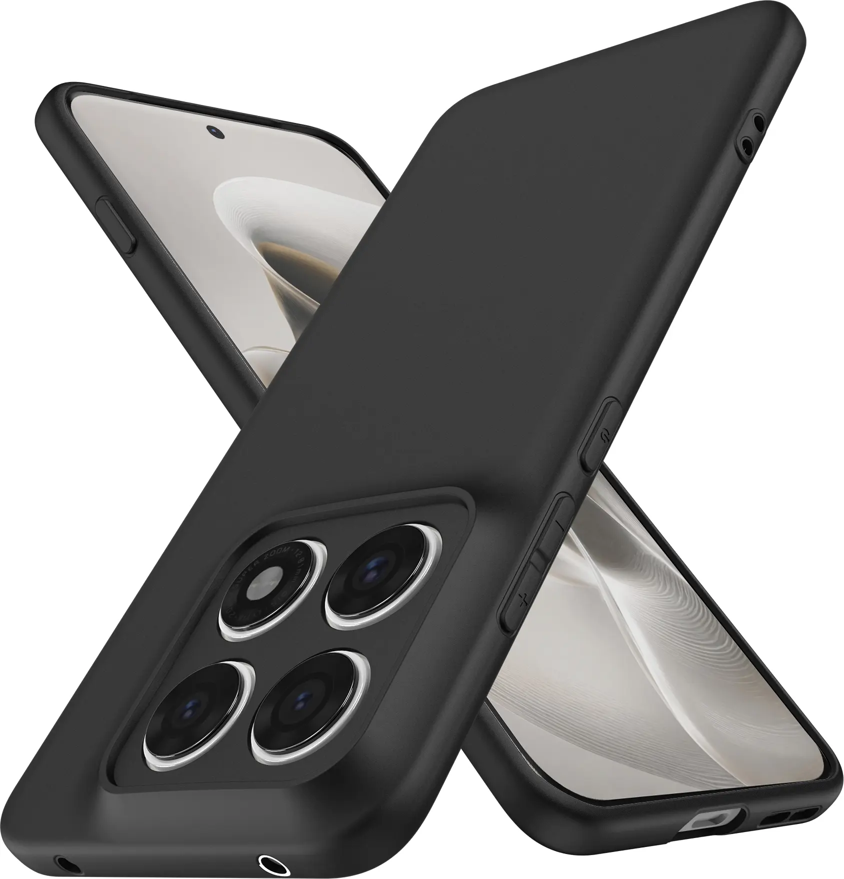 Motorola Edge 70 Pro Hoesje Dun TPU Back Cover Matte Zwart afbeelding 1
