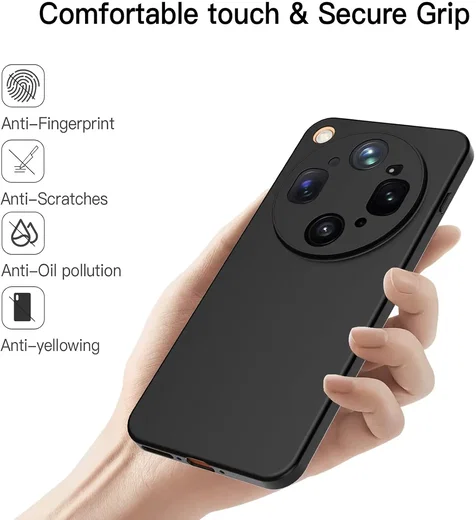 Oppo Find X9 Ultra Hoesje Dun TPU Back Cover Matte Zwart afbeelding 5