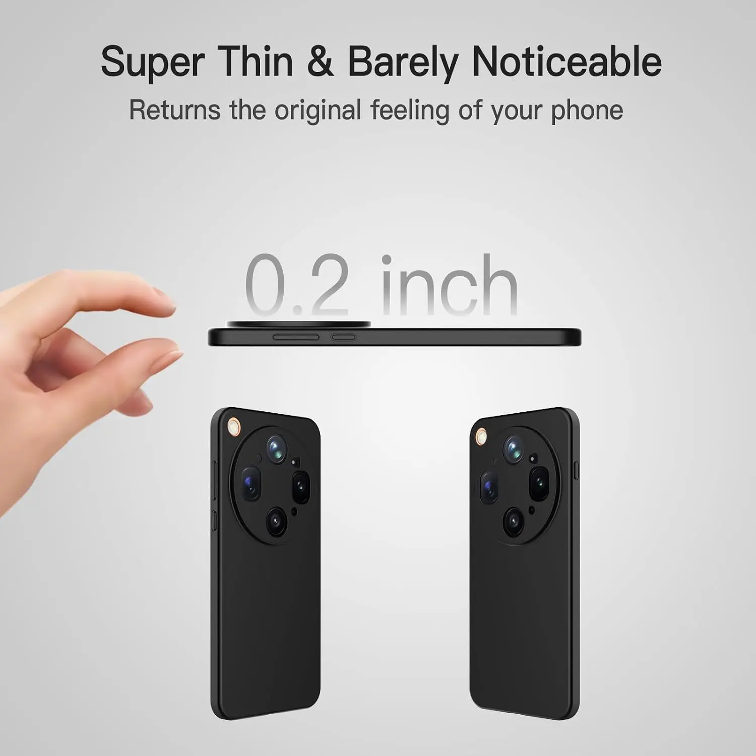 Oppo Find X9 Ultra Hoesje Dun TPU Back Cover Matte Zwart afbeelding 2