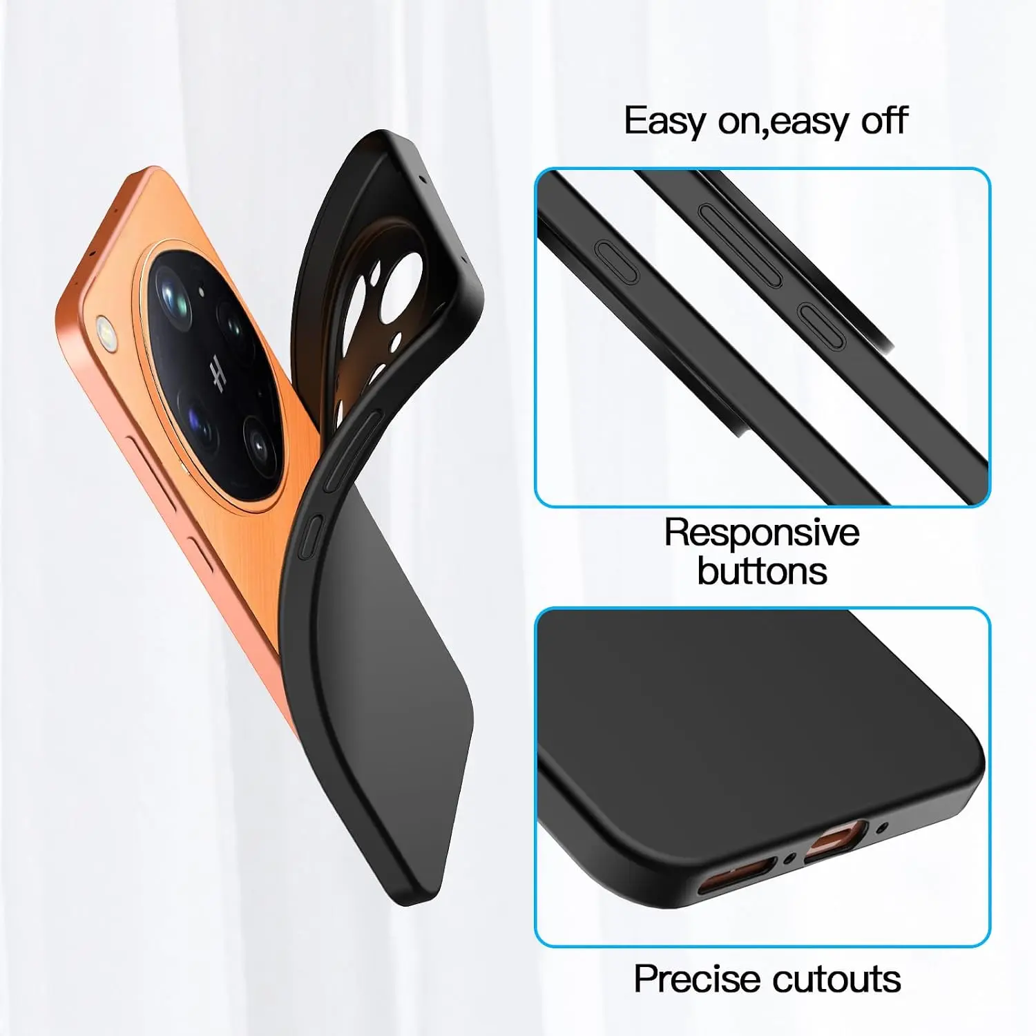 Oppo Find X9 Ultra Hoesje Dun TPU Back Cover Matte Zwart afbeelding 6