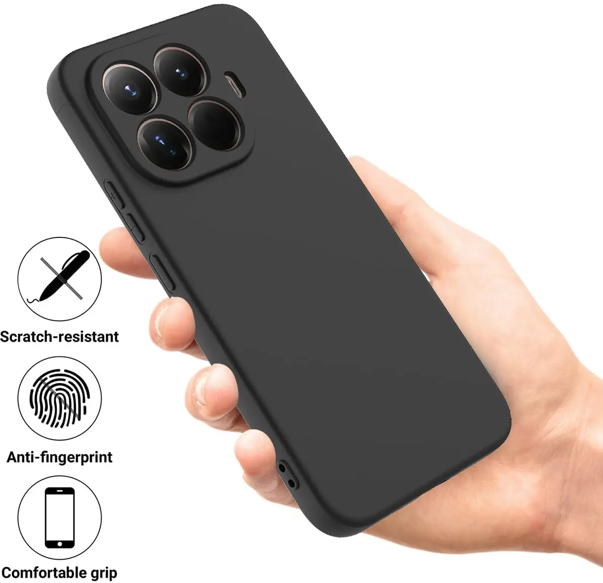 Xiaomi 17T Hoesje Dun TPU Back Cover Matte Zwart afbeelding 2