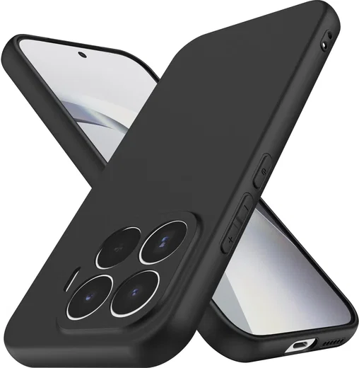 Xiaomi 17T Hoesje Dun TPU Back Cover Matte Zwart afbeelding 1