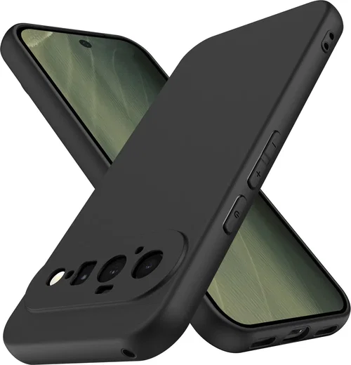 Google Pixel 11 (Pro) Hoesje Dun TPU Back Cover Matte Zwart afbeelding 1